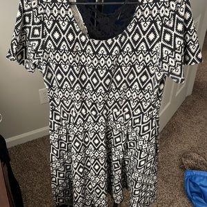 2X fit & flare Geo print dress